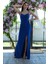 Saks Askılı Yırtmaç Detaylı Drapeli Abiye 9705289.26 4