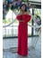 Kırmızı Kolları Şifon Yırtmaçlı Abiye 9705139.08 8