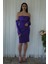 Mor Drapeli Düğme Detaylı Mini Boy Abiye 9705537.03 5