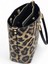 Siyah Rugan Baskılı Leopar Desenli Charm'lı Klasik Kadın El ve Uzun Askılı Omuz Çantası 6