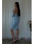Bebe Mavi Drapeli Düğme Detaylı Mini Boy Abiye 9705537.449 5