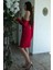 Kırmızı Drapeli Düğme Detaylı Mini Boy Abiye 9705537.08 5