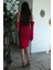 Kırmızı Drapeli Düğme Detaylı Mini Boy Abiye 9705537.08 6