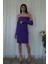 Mor Drapeli Düğme Detaylı Mini Boy Abiye 9705537.03 3