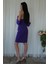 Mor Drapeli Düğme Detaylı Mini Boy Abiye 9705537.03 6
