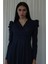 Lacivert V Yaka Parıltılı Uzun Kollu Abiye 6502514.02 6