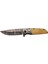 A2150c Kahve Kamp Çakısı 21cm- Manuel, Ahşap Işlemeli Sap,Kemerlikli 1