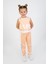 Kız Çocuk Baby Desen Fileli Kolsuz Yazlık Basic Takım 2-5 Yaş 2