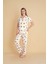 Kadın Önden Düğmeli Pijama Takımı Kedi Baskılı 2