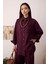 Reglan Kol Basic Keten Gömlek Bordo 1