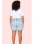 Kadın Denim Şort Yüksek Bel Geniş Paça Cepli Pamuk Yazlık Günlük Kullanım Kaliteli Malzeme 2