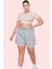 Kadın Yüksek Bel Şort; Pamuk Boru Paça Slogan Detaylı Spor Kombinler Yaz Aylarının Vazgeçilmezi 1