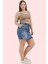 Kadın Yüksek Bel Kısa Boy Denim Şort Etek Casual Günlük Kombinler Yaz Aylarının Vazgeçilmezi 4