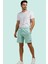 Erkek Rahat Fit Geometrik Desenli Kapri Şort Polyester Yazlık Spor Yaz Aylarının Vazgeçilmezi 1