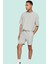 Erkek Rahat Kesim Şort; Polyester Elastan Dokulu Ottoman Kumaş Normal Bel Kısa Boy Günlük Kullanım 3