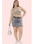 Kadın Yüksek Bel Kısa Boy Denim Şort Etek Casual Günlük Kombinler Yaz Aylarının Vazgeçilmezi 4