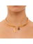 Altın ve Gümüş Kaplama Ay ve Geometrik Uçlu Choker Kolye – Modern Tasarım, Pirinç Üzeri Kaplama 2