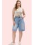 Kadın Büyük Beden Kısa Denim Şort Pamuk Casual Stil Rahat Günlük Kullanım Kaliteli Malzeme 2