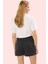 Kadın Sloganlı Örme Şort; Cep Detaylı Rahat Kısa Boy Günlük Kullanım Yaz Aylarının Vazgeçilmezi 3