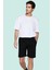 Erkek Basic Şort Lastikli Bel Kısa Boy Rahat Kalıp Günlük Kombinler Için Dayanıklı Malzeme 1