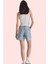 Kadın Yüksek Bel Pamuk Denim Şort Geniş Paça City Short Yazlık Günlük Yaz Aylarının Vazgeçilmezi 3