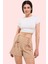 Kadın Yüksek Bel Kısa Şort Etek Bağcık Detaylı Dokuma Günlük Hafta Sonu Yaz Aylarının Vazgeçilmezi 2