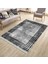 Gri Siyah Çizgili Kaymaz Tabanlı Kilim Makinede Yıkanabilir Dot Tabanlı Salon Halısı 5171A 1