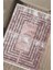 Pembe Renk Motifli Kaymaz Tabanlı Kilim Makinede Yıkanabilir Dot Tabanlı Salon Halısı 5166D 4