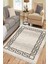 Modern Çizgili Halı Kaymaz Tabanlı Kilim Makinede Yıkanabilir Dot Tabanlı Salon Halısı 5180A 3