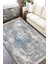 Lacivert Dijital Halı Kaymaz Tabanlı Kilim Makinede Yıkanabilir Dot Tabanlı Salon Halısı 5128A 2