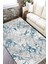 Mavi Modern Halı Kaymaz Tabanlı Kilim Makinede Yıkanabilir Dot Tabanlı Salon Halısı 5157A 2