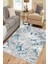 Mavi Modern Halı Kaymaz Tabanlı Kilim Makinede Yıkanabilir Dot Tabanlı Salon Halısı 5157A 3