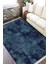 Lacivert Renk Kilim Kaymaz Tabanlı Kilim Makinede Yıkanabilir Dot Tabanlı Salon Halısı 5176B 2