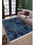 Lacivert Renk Kilim Kaymaz Tabanlı Kilim Makinede Yıkanabilir Dot Tabanlı Salon Halısı 5176B 3