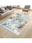 Beyaz Mavi Halı Kaymaz Tabanlı Kilim Makinede Yıkanabilir Dot Tabanlı Salon Halısı 5117A 1