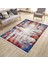 Mavi Kırmızı Halı Makinede Yıkanabilir Halı Kaymaz Taban Kilim Dot Tabanlı Salon Halısı 5247A 1