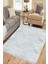 Turkuaz Gri Halı Makinede Yıkanabilir Kaymaz Tabanlı Kilim Dot Tabanlı Salon Halısı 5051A 3