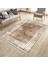 Kahve Beyaz Çizgili Kaymaz Tabanlı Kilim Makinede Yıkanabilir Dot Tabanlı Salon Halısı 5171C 1