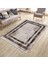 Kahverengi Şeritli Halı Yıkanabilir Halı Kaymaz Taban Kilim Dot Tabanlı Oturma Odası Halısı 5268B 1