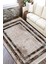 Kahverengi Şeritli Halı Yıkanabilir Halı Kaymaz Taban Kilim Dot Tabanlı Oturma Odası Halısı 5268B 2