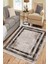 Kahverengi Şeritli Halı Yıkanabilir Halı Kaymaz Taban Kilim Dot Tabanlı Oturma Odası Halısı 5268B 3
