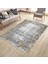 Gri Gold Çizgili Halı Kaymaz Tabanlı Kilim Makinede Yıkanabilir Dot Tabanlı Salon Halısı 5209E 1