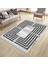 Siyah Çizgili Eskitme Kaymaz Tabanlı Kilim Makinede Yıkanabilir Dot Tabanlı Salon Halısı 5166A 1