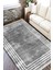 Gri Beyaz Çizgili Kaymaz Tabanlı Kilim Makinede Yıkanabilir Dot Tabanlı Salon Halısı 5171D 2