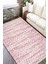 Pembe Beyaz Kaymaz Tabanlı Kilim Makinede Yıkanabilir Dot Tabanlı Salon Halısı 5162B 2