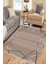 Kahverengi Çizgili Halı Kaymaz Tabanlı Kilim Makinede Yıkanabilir Dot Tabanlı Salon Halısı 5209A 3