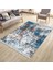 Lacivert Dijital Halı Kaymaz Tabanlı Kilim Makinede Yıkanabilir Dot Tabanlı Salon Halısı 5127A 1