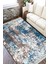 Lacivert Dijital Halı Kaymaz Tabanlı Kilim Makinede Yıkanabilir Dot Tabanlı Salon Halısı 5127A 2