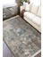 Bej Lacivert Halı Kaymaz Tabanlı Kilim Makinede Yıkanabilir Dot Tabanlı Salon Halısı 5115A 2