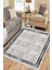 Siyah Çizgili Eskitme Kaymaz Tabanlı Kilim Makinede Yıkanabilir Dot Tabanlı Salon Halısı 5165A 3